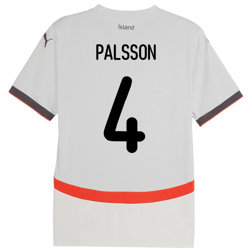 Danxen Femme Maillot Islande Victor Pálsson #4 Blanc Tenues Extérieur 24-26 T-Shirt