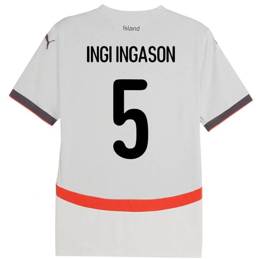Danxen Femme Maillot Islande Sverrir Ingi Ingason #5 Blanc Tenues Extérieur 24-26 T-Shirt