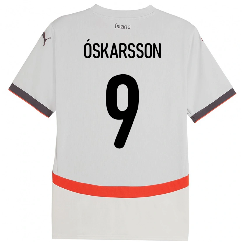 Danxen Femme Maillot Islande Orri Óskarsson #9 Blanc Tenues Extérieur 24-26 T-Shirt