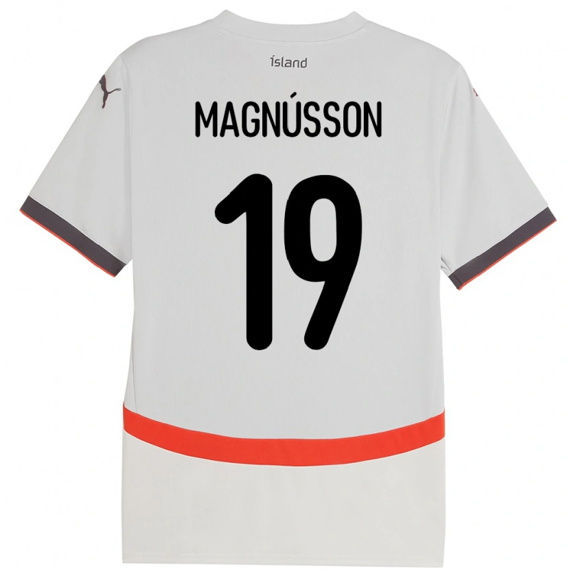 Danxen Femme Maillot Islande Júlíus Magnússon #19 Blanc Tenues Extérieur 24-26 T-Shirt