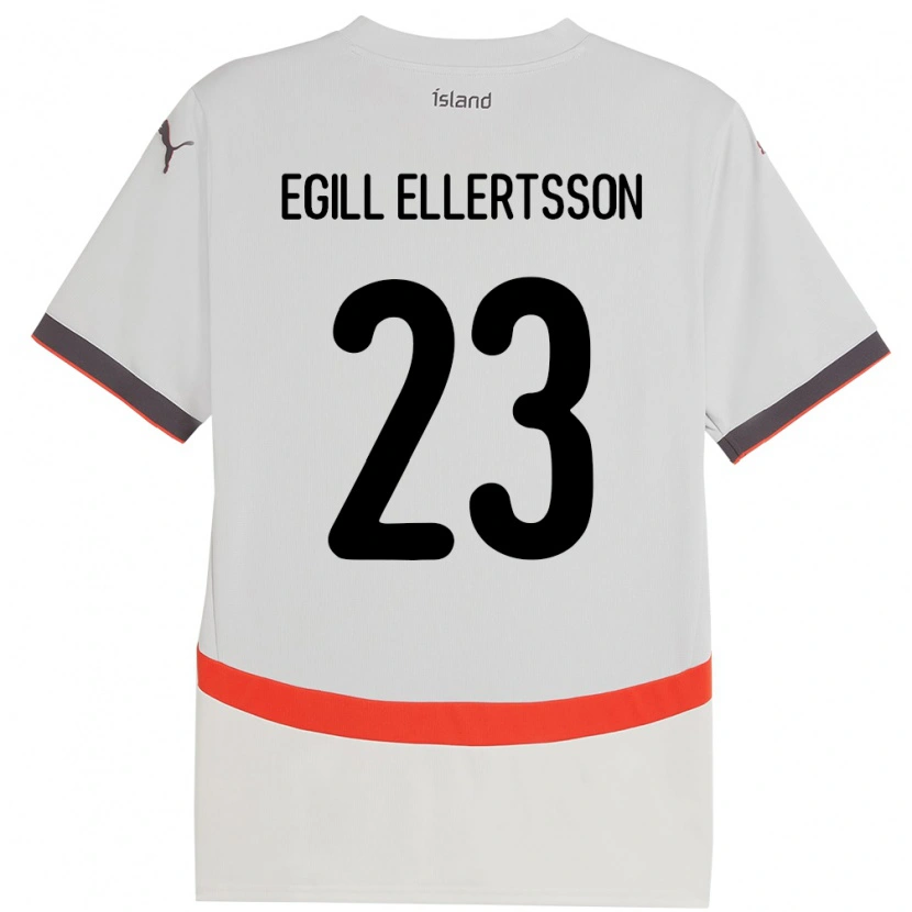 Danxen Femme Maillot Islande Mikael Egill Ellertsson #23 Blanc Tenues Extérieur 24-26 T-Shirt