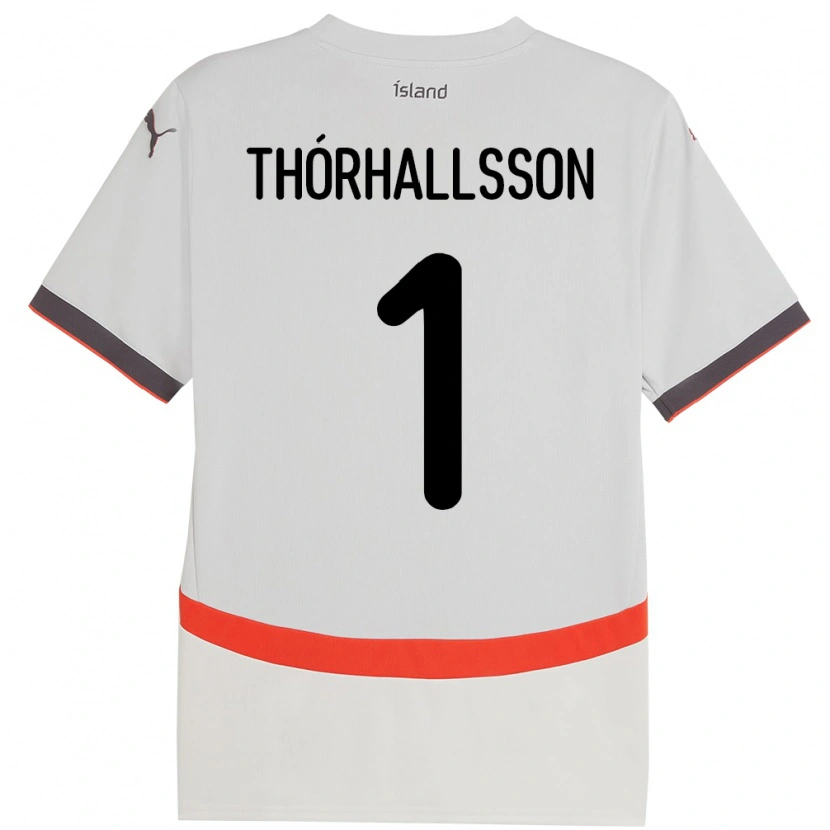 Danxen Femme Maillot Islande Ívar Arnbro Thórhallsson #1 Blanc Tenues Extérieur 24-26 T-Shirt