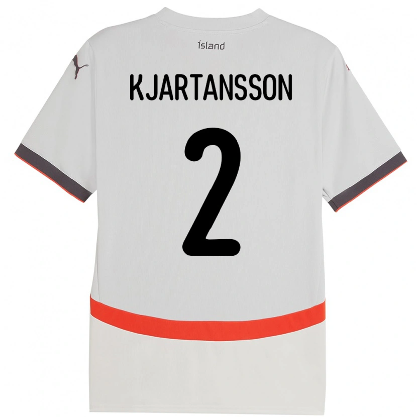 Danxen Femme Maillot Islande Emil Máni Breiddal Kjartansson #2 Blanc Tenues Extérieur 24-26 T-Shirt