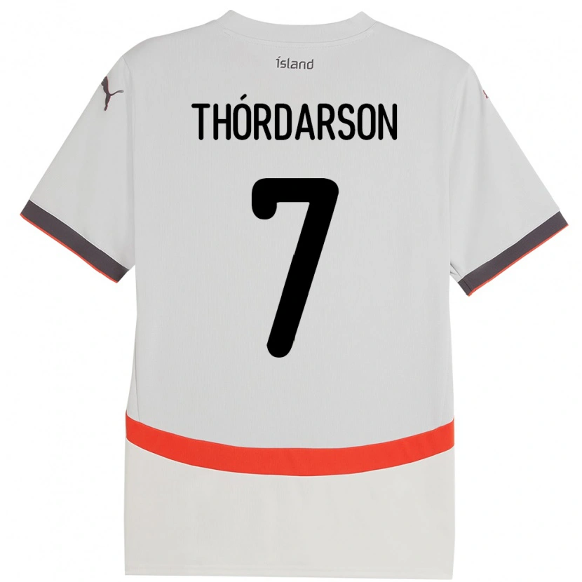 Danxen Femme Maillot Islande Stígur Thórdarson #7 Blanc Tenues Extérieur 24-26 T-Shirt