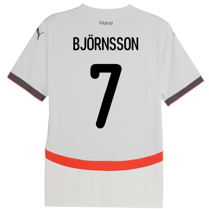 Danxen Femme Maillot Islande Benjamin Björnsson #7 Blanc Tenues Extérieur 24-26 T-Shirt