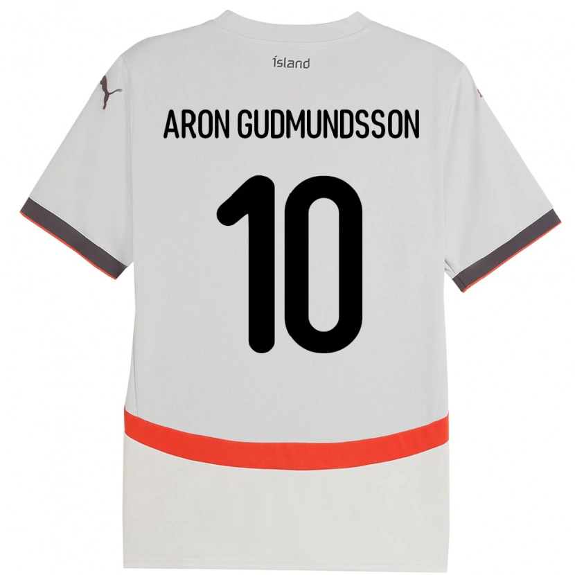 Danxen Femme Maillot Islande Eggert Aron Gudmundsson #10 Blanc Tenues Extérieur 24-26 T-Shirt