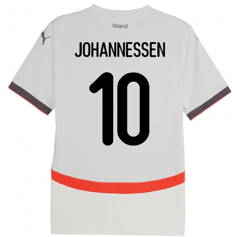 Danxen Femme Maillot Islande Tómas Johannessen #10 Blanc Tenues Extérieur 24-26 T-Shirt