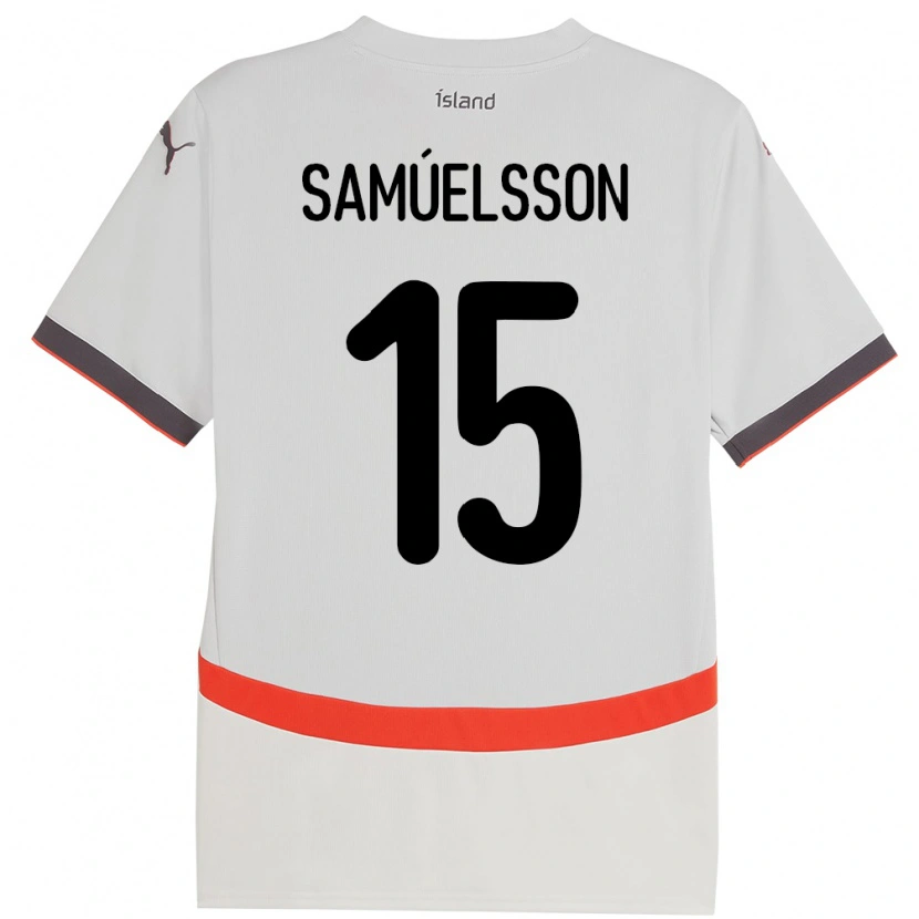 Danxen Femme Maillot Islande Birkir Hrafn Samúelsson #15 Blanc Tenues Extérieur 24-26 T-Shirt