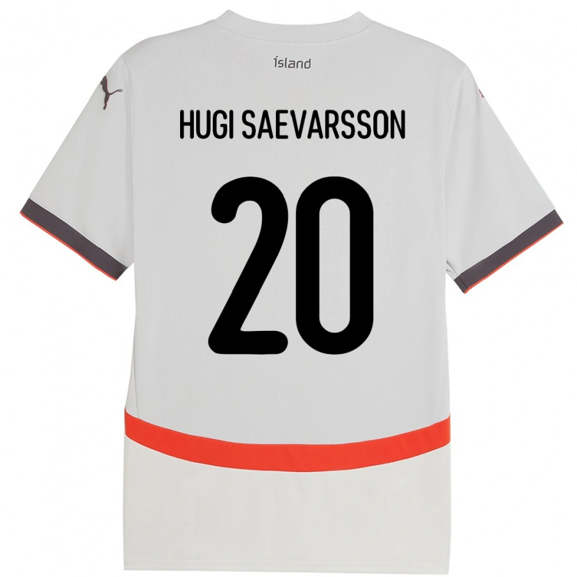 Danxen Femme Maillot Islande Róbert Hugi Saevarsson #20 Blanc Tenues Extérieur 24-26 T-Shirt