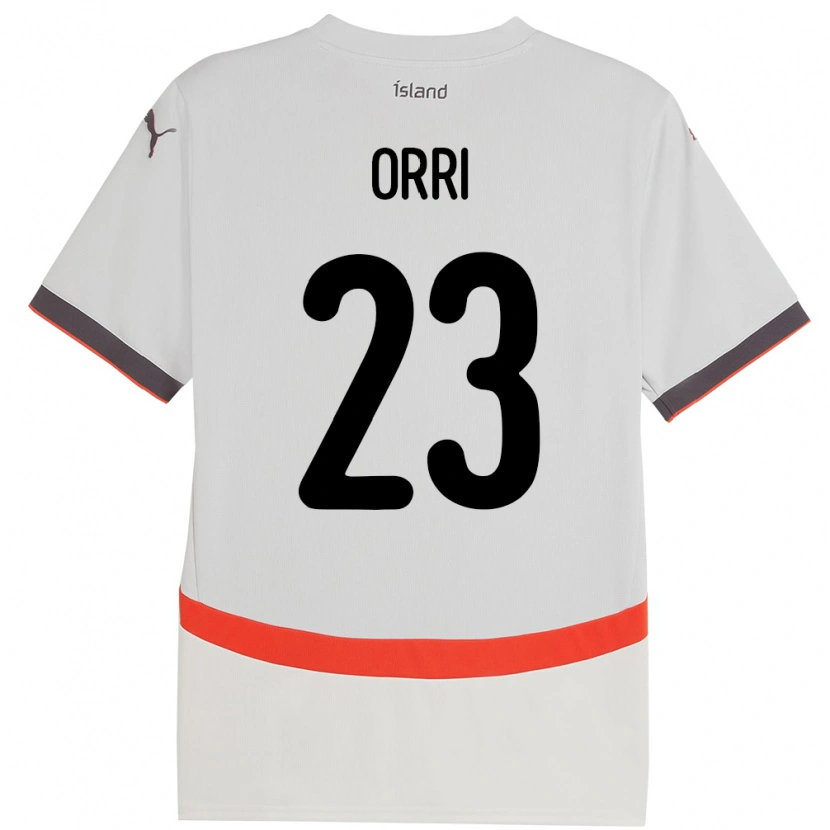 Danxen Femme Maillot Islande Ágúst Orri Thorsteinsson #23 Blanc Tenues Extérieur 24-26 T-Shirt