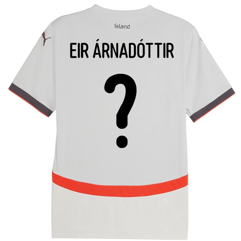 Danxen Femme Maillot Islande Ásta Eir Árnadóttir #0 Blanc Tenues Extérieur 24-26 T-Shirt