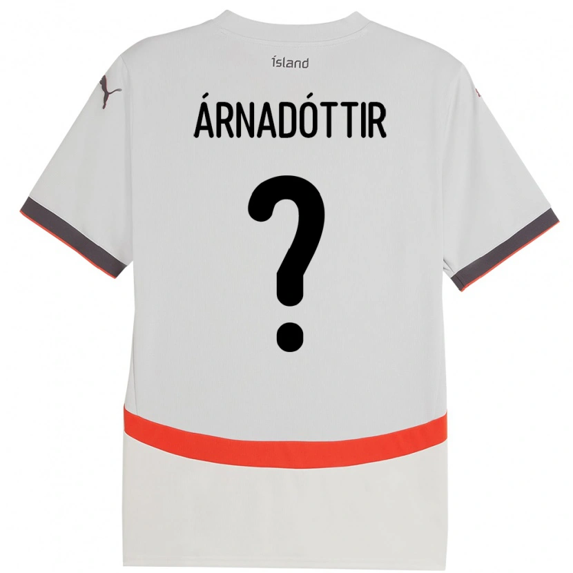 Danxen Femme Maillot Islande Kristín Dís Árnadóttir #0 Blanc Tenues Extérieur 24-26 T-Shirt