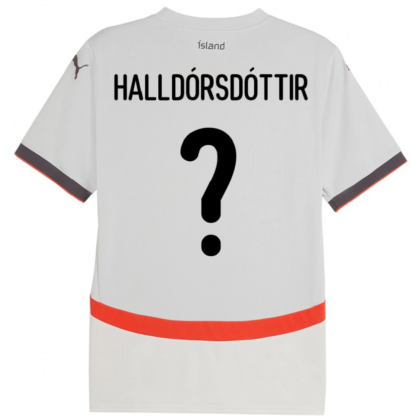 Danxen Femme Maillot Islande Ásdís Karen Halldórsdóttir #0 Blanc Tenues Extérieur 24-26 T-Shirt