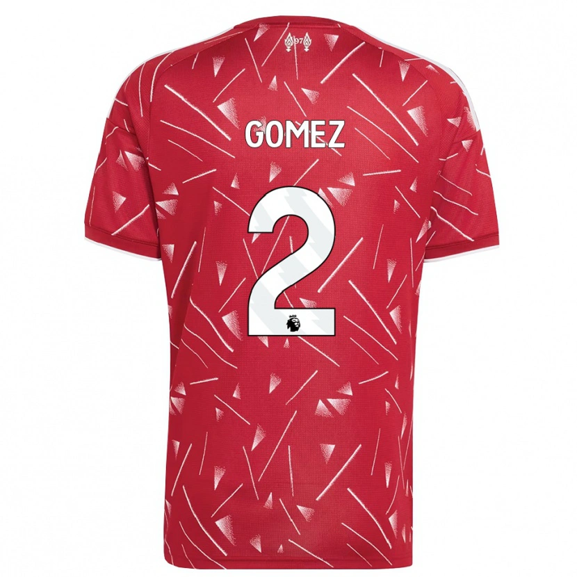Danxen Femme Maillot Joe Gomez #2 Blanc Rouge Tenues Domicile 2026/27 T-Shirt