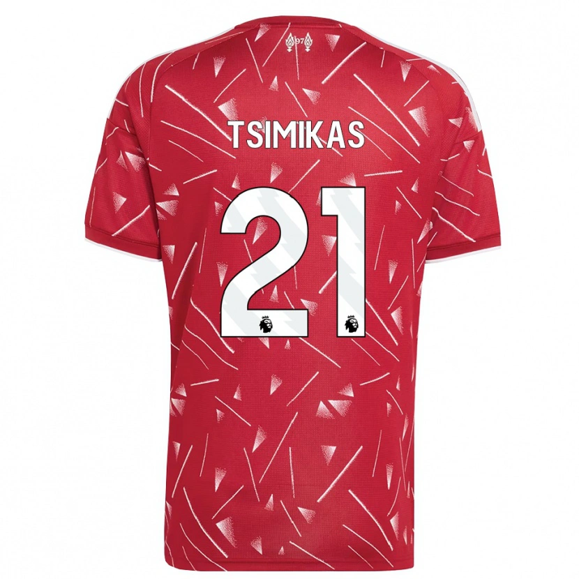 Danxen Femme Maillot Konstantinos Tsimikas #21 Blanc Rouge Tenues Domicile 2026/27 T-Shirt