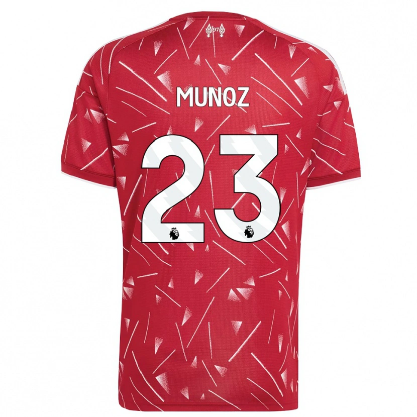 Danxen Femme Maillot Víctor Muñoz #23 Blanc Rouge Tenues Domicile 2026/27 T-Shirt