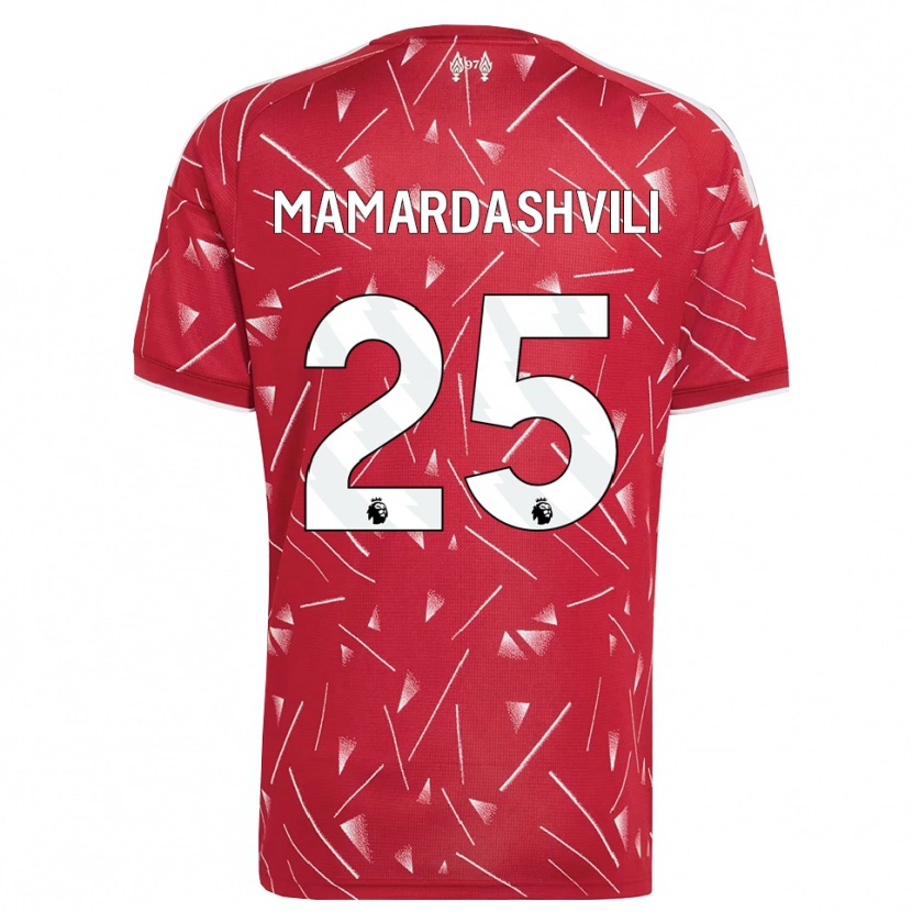 Danxen Femme Maillot Giorgi Mamardashvili #25 Blanc Rouge Tenues Domicile 2026/27 T-Shirt