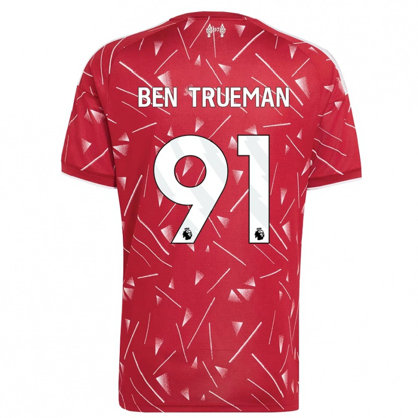 Danxen Femme Maillot Ben Trueman #91 Blanc Rouge Tenues Domicile 2026/27 T-Shirt