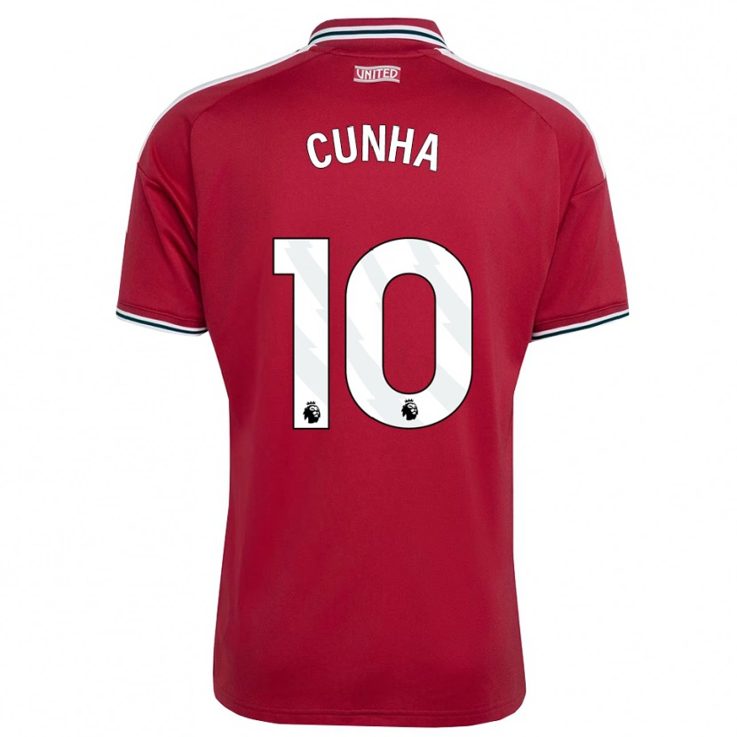 Danxen Femme Maillot Matheus Cunha #10 Rouge Jaune Blanc Tenues Domicile 2026/27 T-Shirt