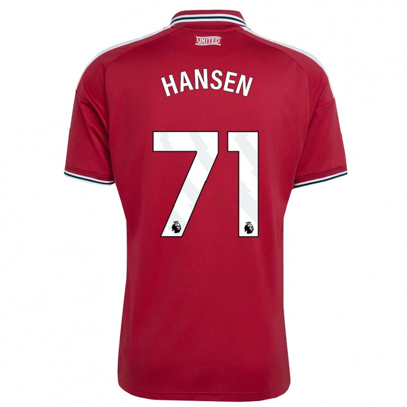 Danxen Femme Maillot Isak Hansen-Aaroen #71 Rouge Jaune Blanc Tenues Domicile 2026/27 T-Shirt