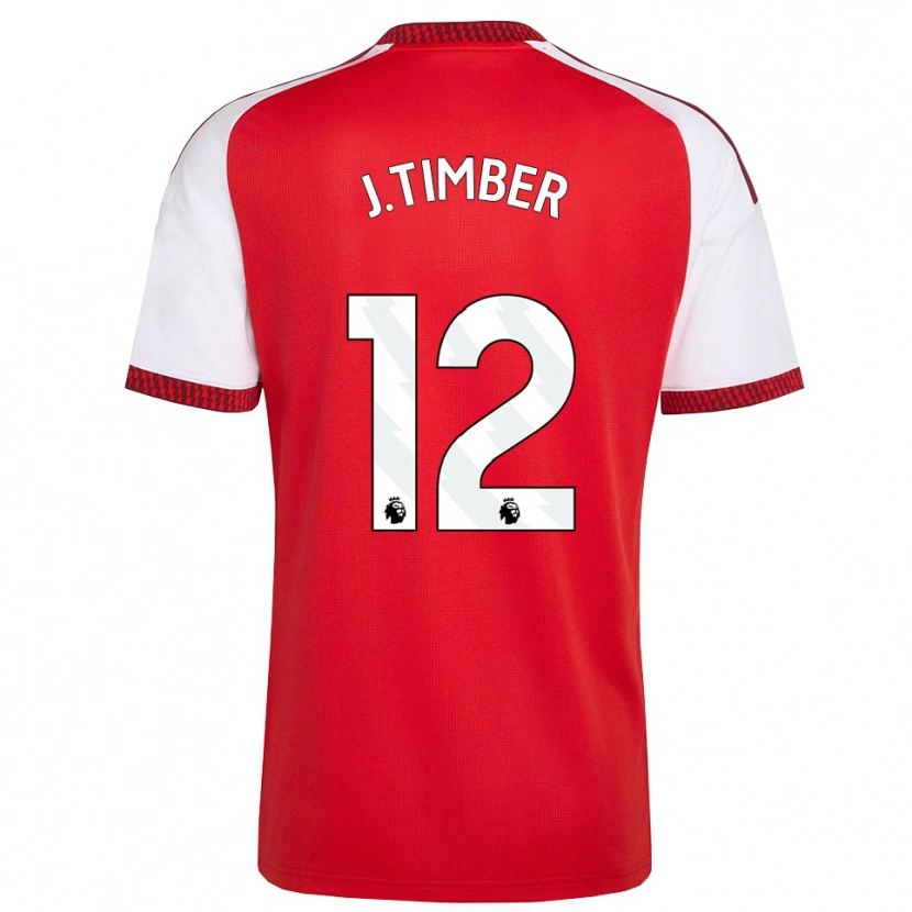 Danxen Femme Maillot Jurriën Timber #12 Rouge Blanc Noir Tenues Domicile 2026/27 T-Shirt