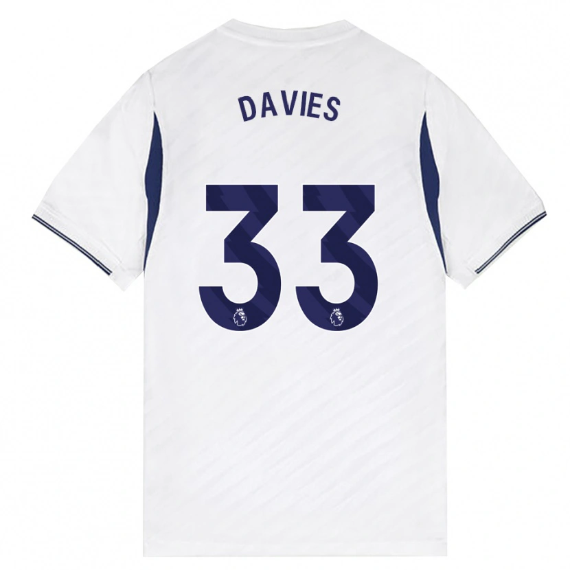 Danxen Femme Maillot Ben Davies #33 Blanc Rouge Violet Tenues Domicile 2026/27 T-Shirt