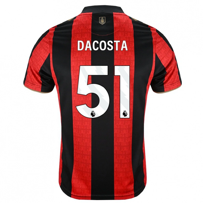 Danxen Femme Maillot Malcom Dacosta González #51 Goldenrod Rouge Noir Tenues Domicile 2026/27 T-Shirt