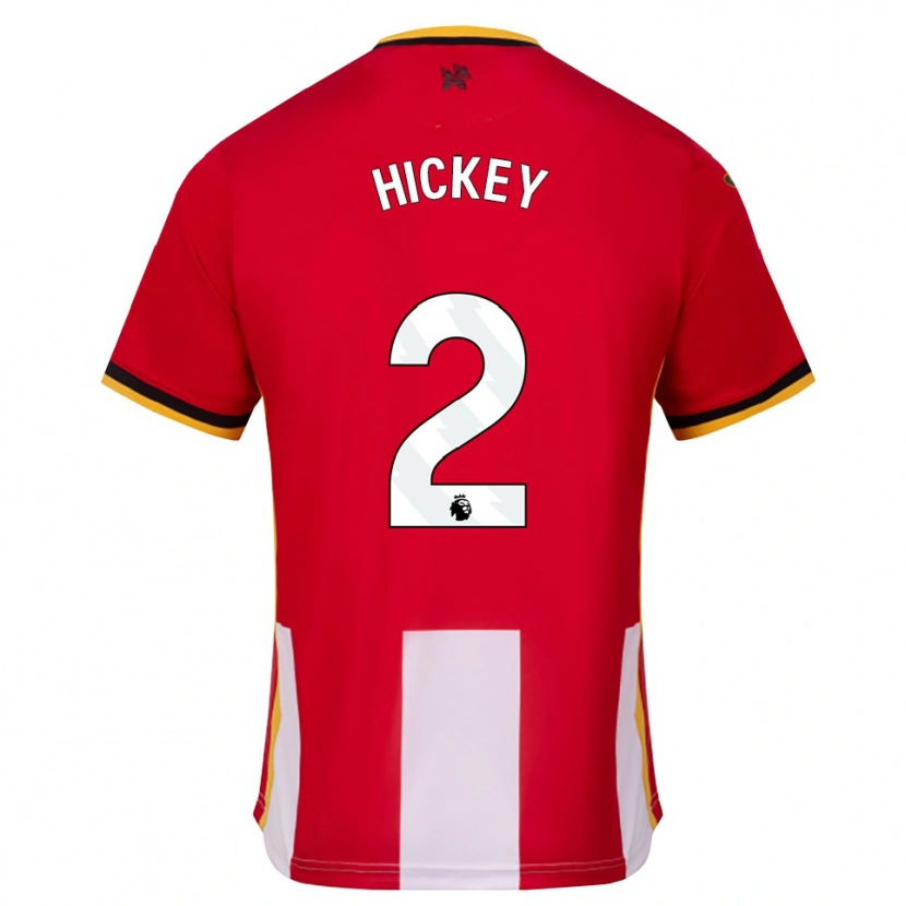 Danxen Femme Maillot Aaron Hickey #2 Jaune Noir Rouge Tenues Domicile 2026/27 T-Shirt