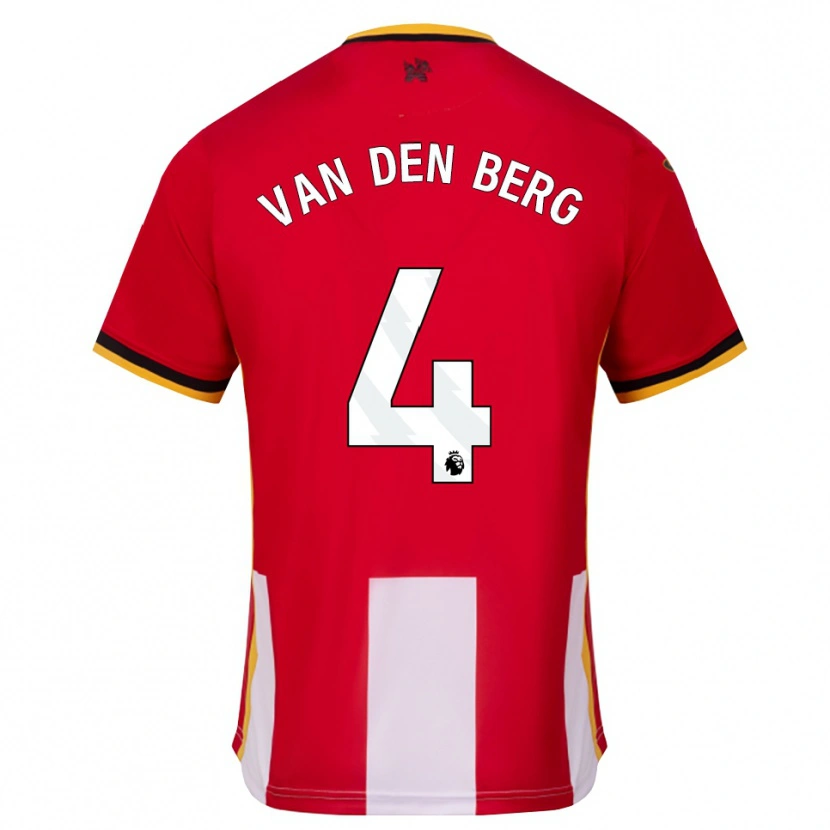 Danxen Femme Maillot Sepp Van Den Berg #4 Jaune Noir Rouge Tenues Domicile 2026/27 T-Shirt