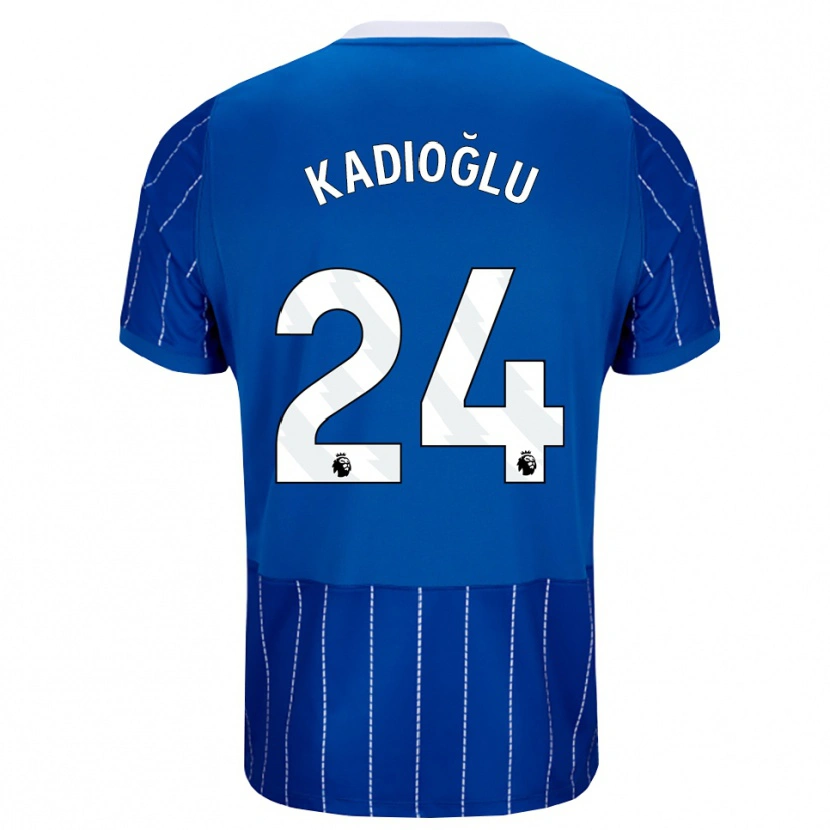 Danxen Femme Maillot Ferdi Kadıoğlu #24 Bleu Moyen Blanc Tenues Domicile 2026/27 T-Shirt