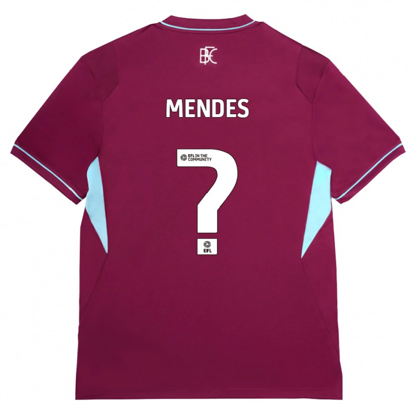 Danxen Femme Maillot João Mendes #0 Bourgogne Vert Tenues Domicile 2026/27 T-Shirt