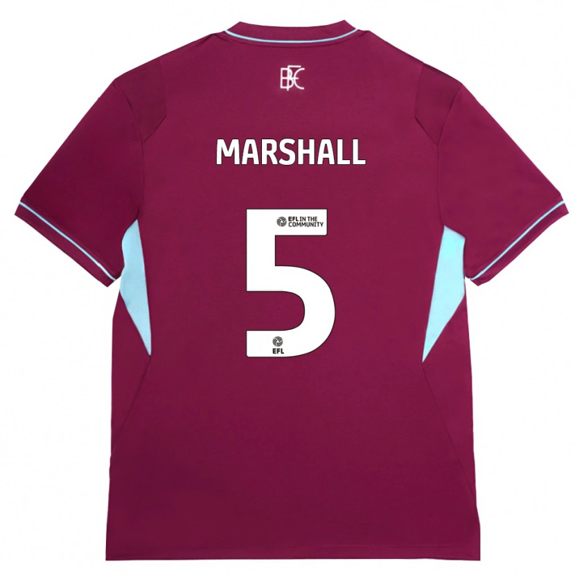 Danxen Femme Maillot Georgia Marshall #5 Bourgogne Vert Tenues Domicile 2026/27 T-Shirt