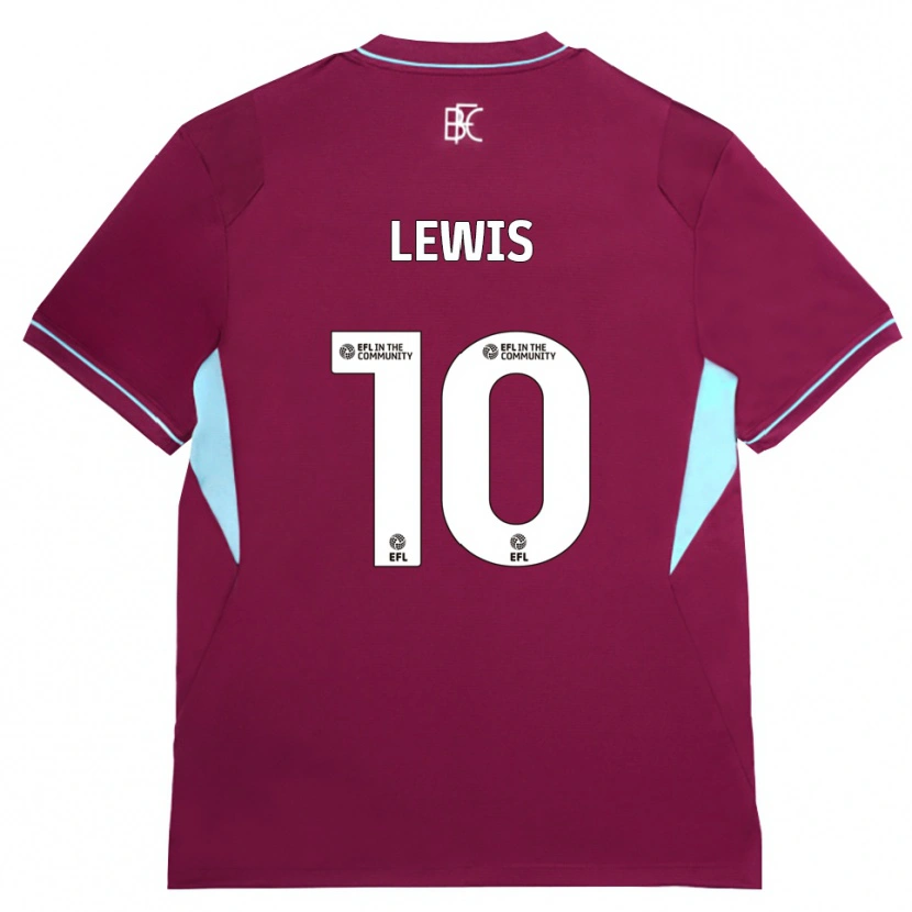 Danxen Femme Maillot James Lewis #10 Bourgogne Vert Tenues Domicile 2026/27 T-Shirt