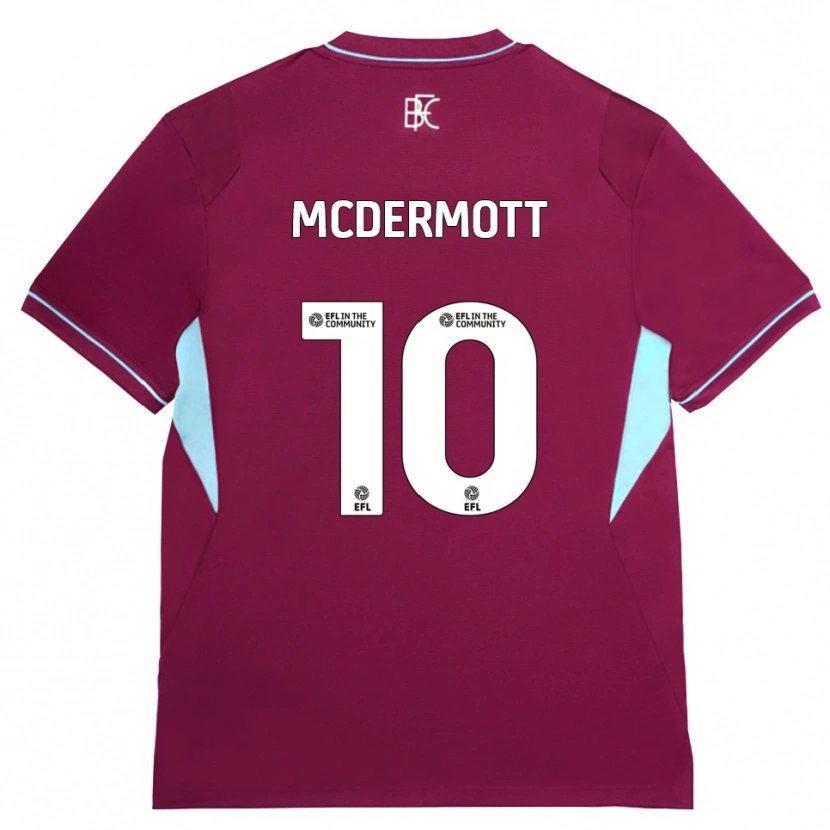 Danxen Femme Maillot Tommy Mcdermott #10 Bourgogne Vert Tenues Domicile 2026/27 T-Shirt