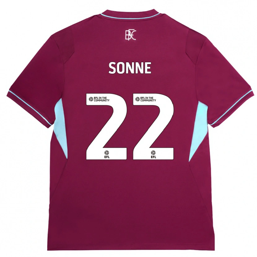 Danxen Femme Maillot Oliver Sonne #22 Bourgogne Vert Tenues Domicile 2026/27 T-Shirt