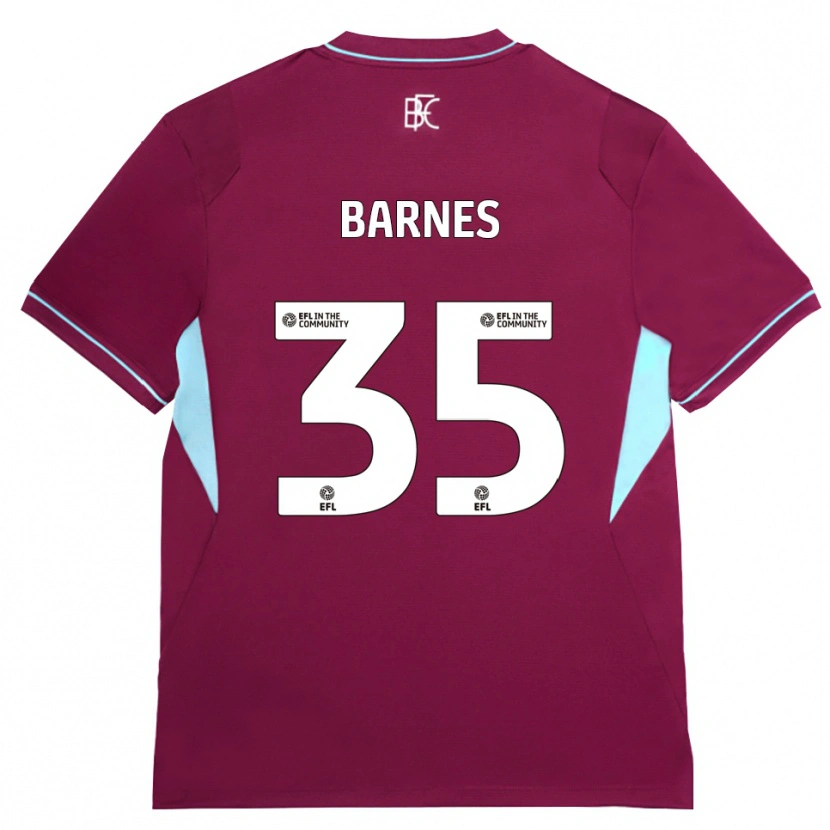 Danxen Femme Maillot Ashley Barnes #35 Bourgogne Vert Tenues Domicile 2026/27 T-Shirt