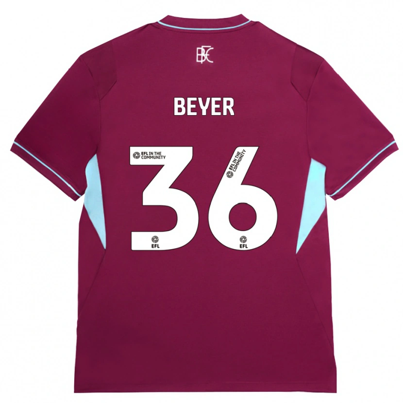 Danxen Femme Maillot Jordan Beyer #36 Bourgogne Vert Tenues Domicile 2026/27 T-Shirt