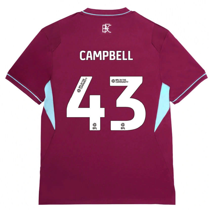 Danxen Femme Maillot Murray Campbell #43 Bourgogne Vert Tenues Domicile 2026/27 T-Shirt