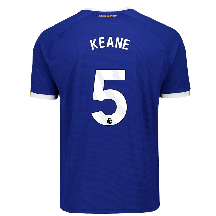 Danxen Femme Maillot Michael Keane #5 Bleu Blanc Jaune Tenues Domicile 2026/27 T-Shirt