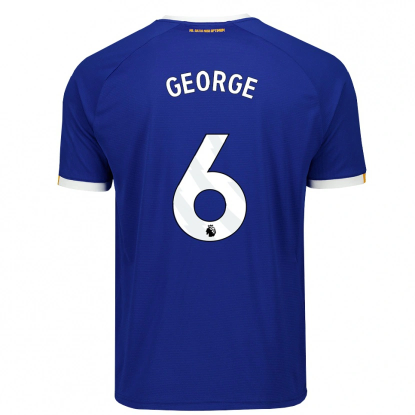 Danxen Femme Maillot Gabrielle George #6 Bleu Blanc Jaune Tenues Domicile 2026/27 T-Shirt