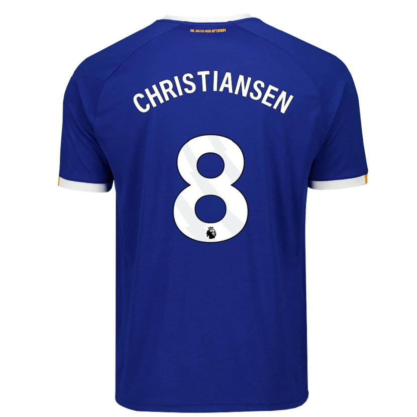 Danxen Femme Maillot Izzy Christiansen #8 Bleu Blanc Jaune Tenues Domicile 2026/27 T-Shirt