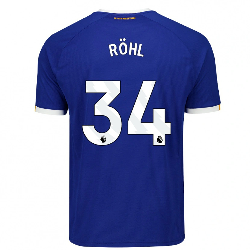 Danxen Femme Maillot Merlin Röhl #34 Bleu Blanc Jaune Tenues Domicile 2026/27 T-Shirt