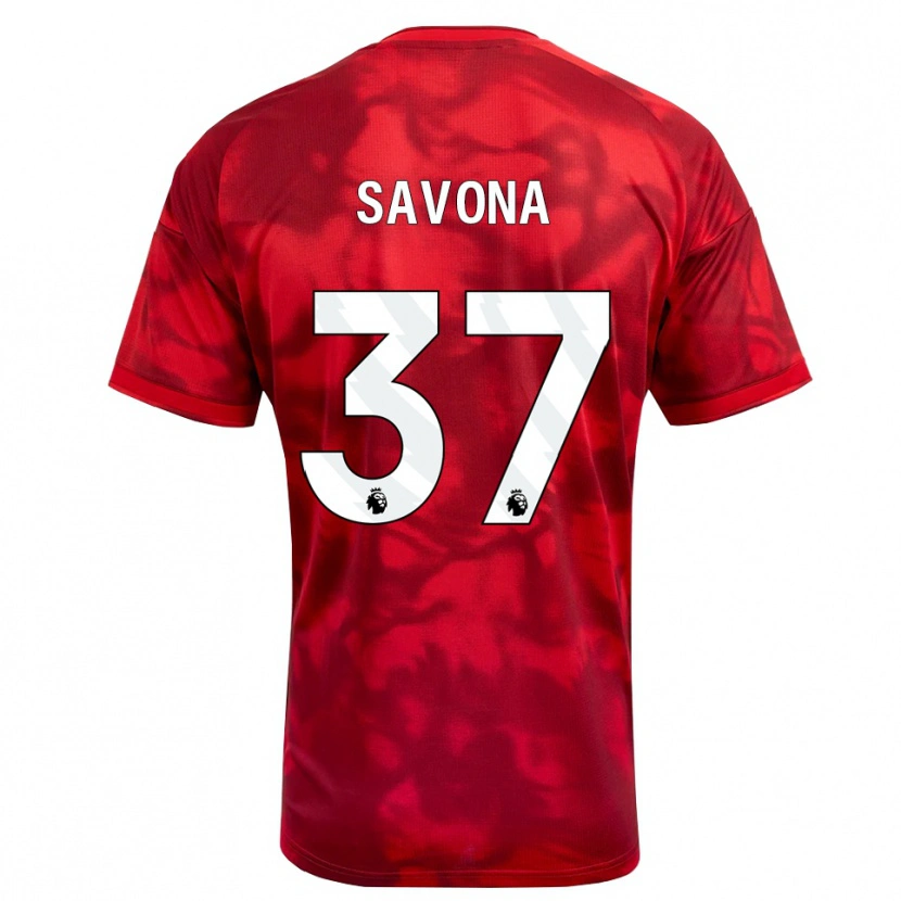 Danxen Femme Maillot Nicolò Savona #37 Cramoisi Blanc Tenues Domicile 2026/27 T-Shirt
