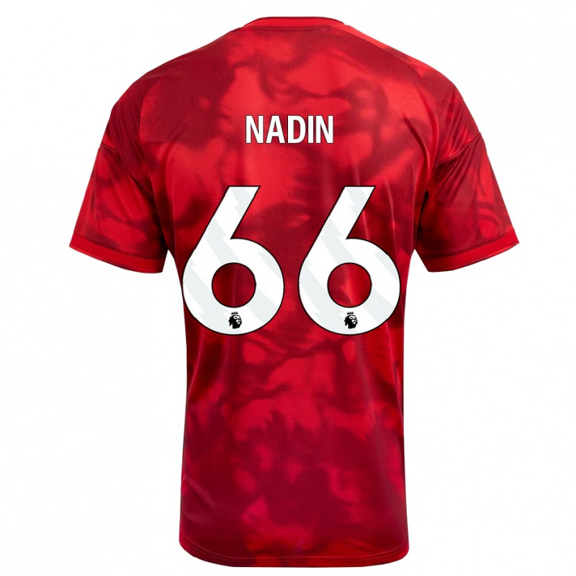 Danxen Femme Maillot Jack Nadin #66 Cramoisi Blanc Tenues Domicile 2026/27 T-Shirt