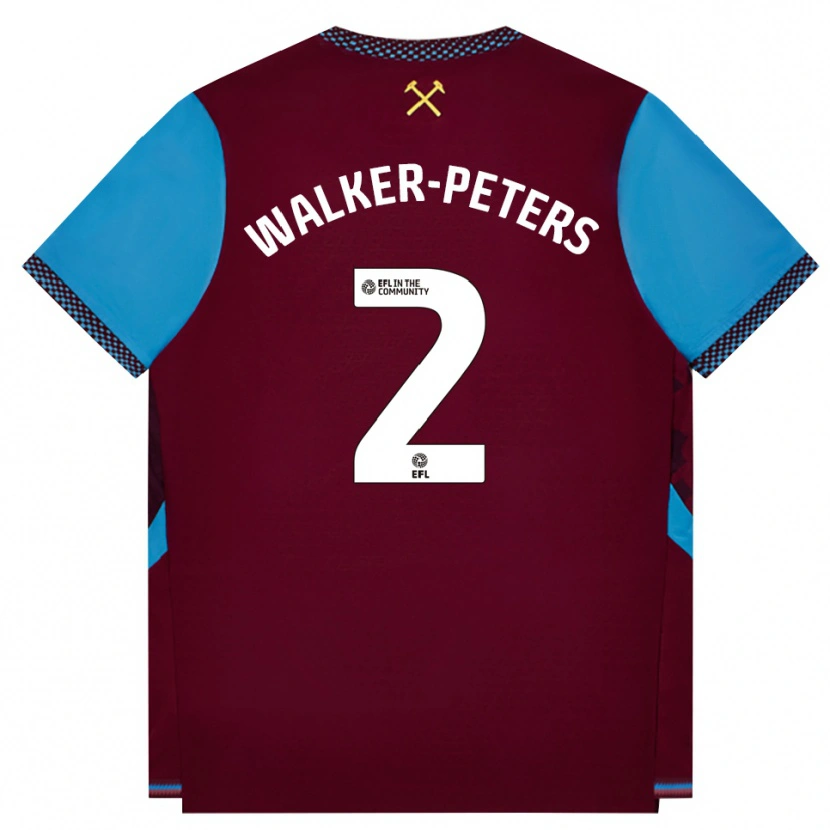 Danxen Femme Maillot Kyle Walker-Peters #2 Bourgogne Cornflowerblue Tenues Domicile 2026/27 T-Shirt
