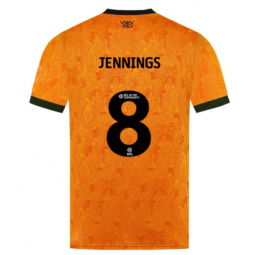 Danxen Femme Maillot Shannie Jennings #8 Orange Noir Tenues Domicile 2026/27 T-Shirt