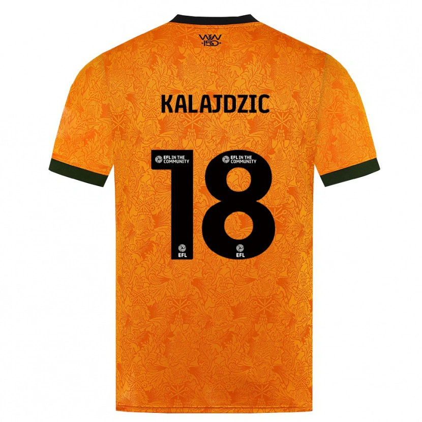 Danxen Femme Maillot Sasa Kalajdzic #18 Orange Noir Tenues Domicile 2026/27 T-Shirt