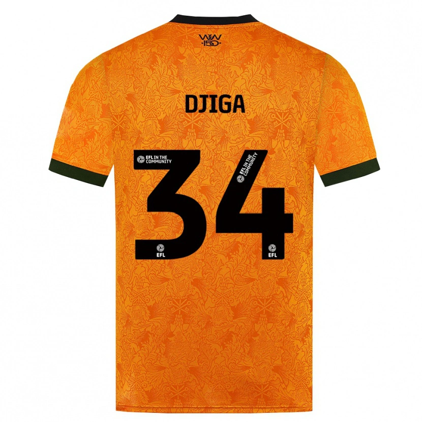 Danxen Femme Maillot Nasser Djiga #34 Orange Noir Tenues Domicile 2026/27 T-Shirt