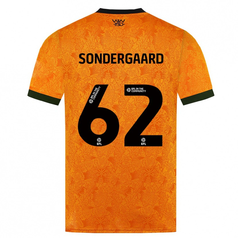 Danxen Femme Maillot Andreas Sondergaard #62 Orange Noir Tenues Domicile 2026/27 T-Shirt
