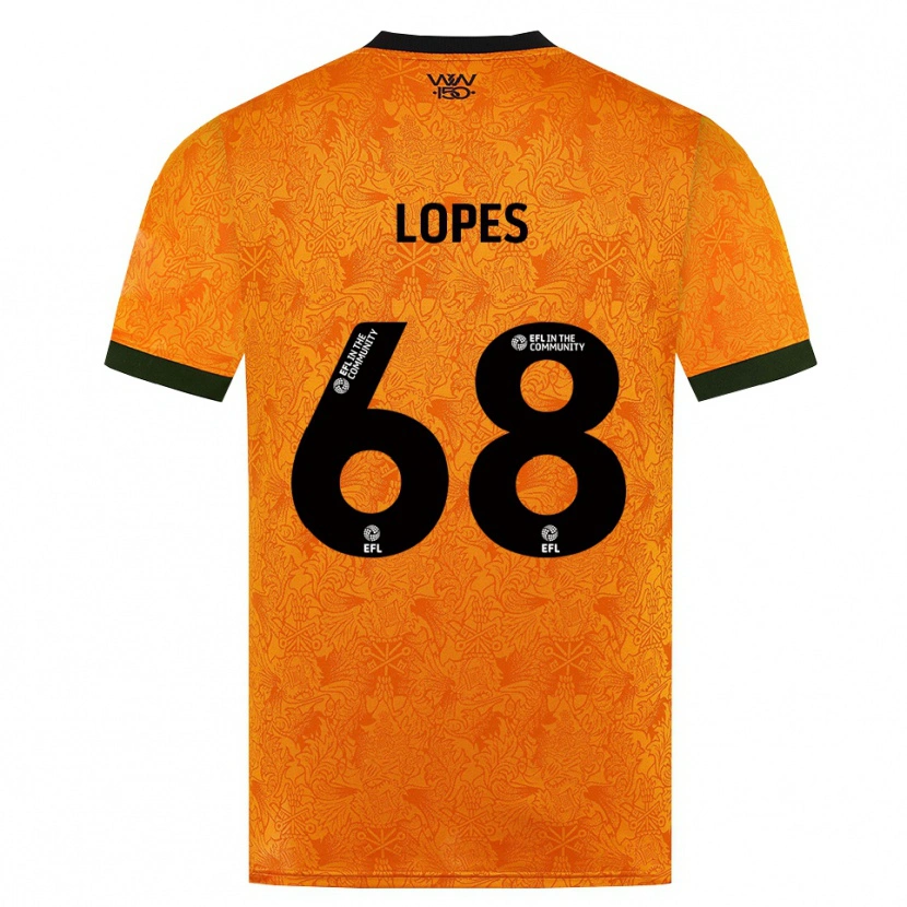 Danxen Femme Maillot Leo Lopes #68 Orange Noir Tenues Domicile 2026/27 T-Shirt